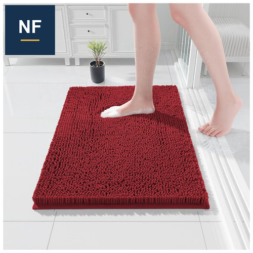 Badematte chenille bordeaux - badematte,