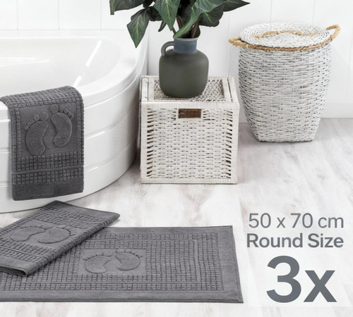 3er set badematte - /, fußtuch